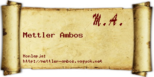 Mettler Ambos névjegykártya